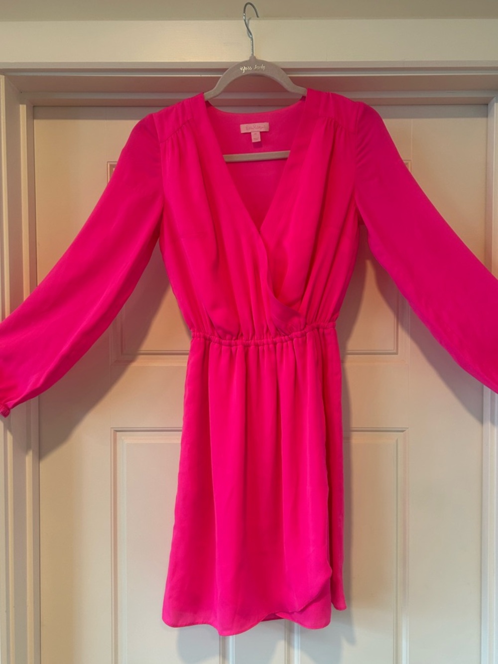 Lilly Pulitzer Hot Pink Long Sleeve Wrap Dress